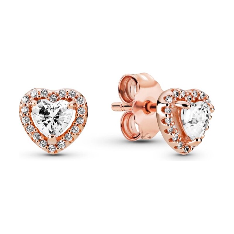 PANDORA náušnice Třpytivé vyvýšené srdce 92572334