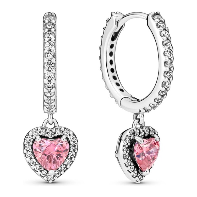 PANDORA náušnice Třpytivé srdce 92572433