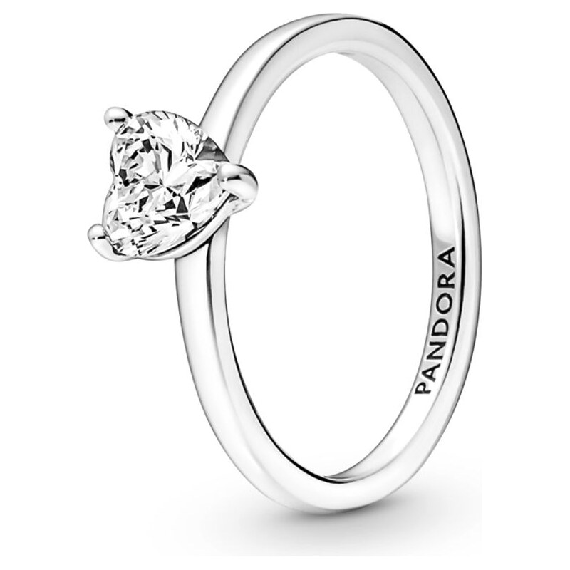PANDORA prsten Třpytivé solitérní srdce 92572446