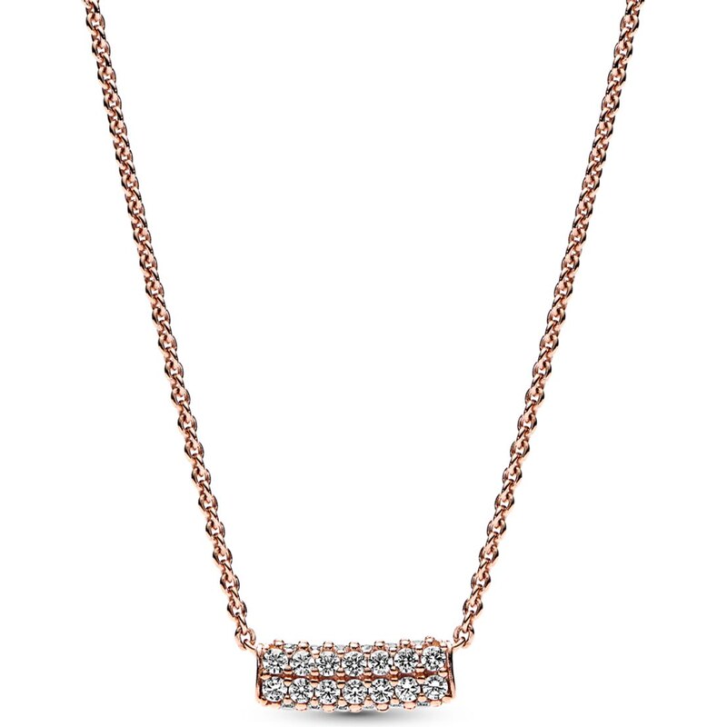 PANDORA Timeless náhrdelník s dvouřadou tyčinkou s pavé 92572552