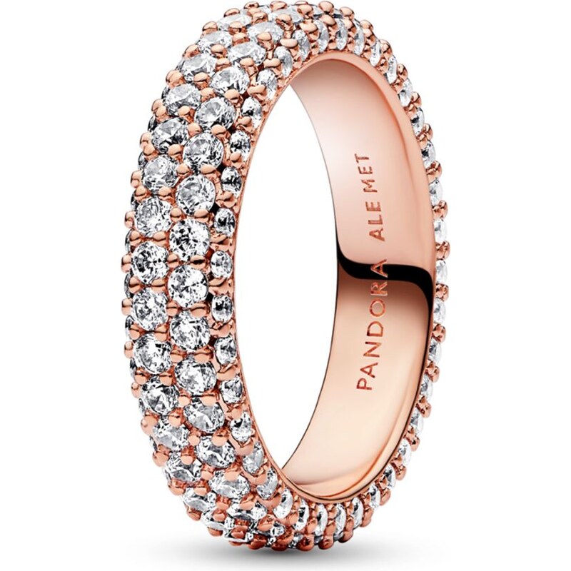 PANDORA prsten Timeless se dvěma řadami pavé 92572559