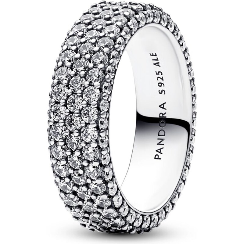 PANDORA prsten se třemi řadami pavé 92572558