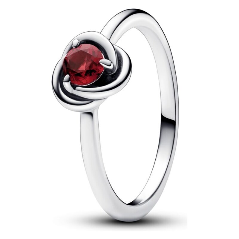 PANDORA prsten Sytě červený kruh věčnosti 92572649