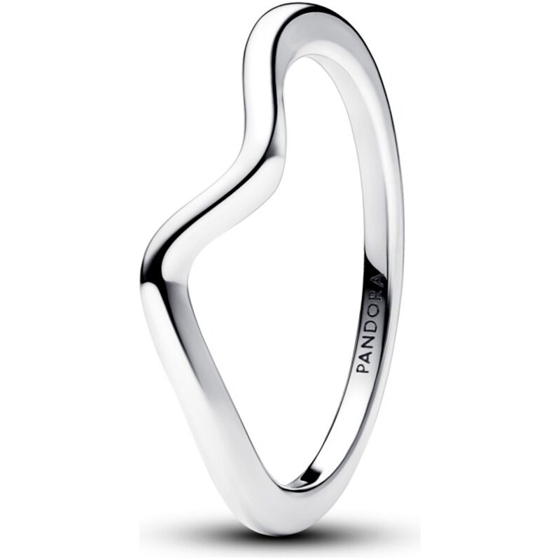 PANDORA stříbrný prsten Leštěný vlnitý prsten 92572665
