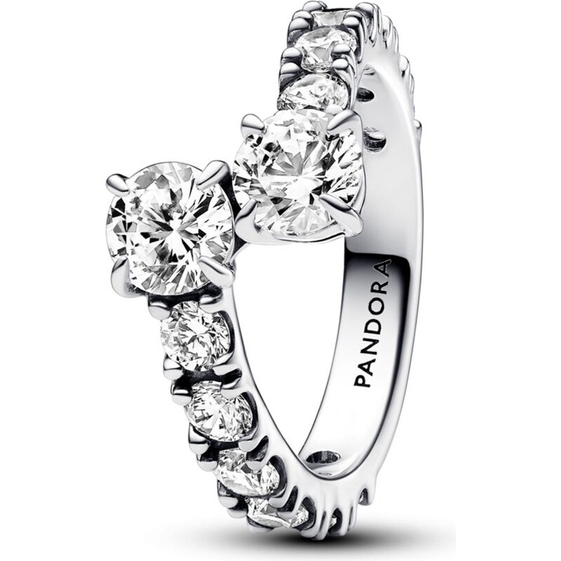 PANDORA prsten Překrývající se třpytivé kroužky 92572702