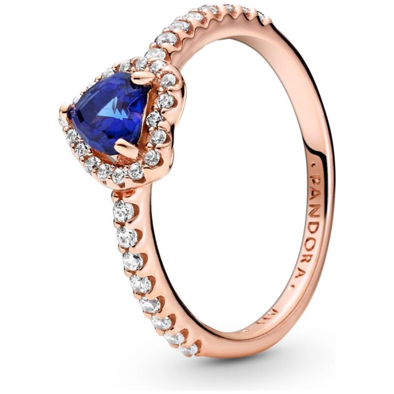 PANDORA Rose prsten Třptivé modré vyvýšené srdce 92658252