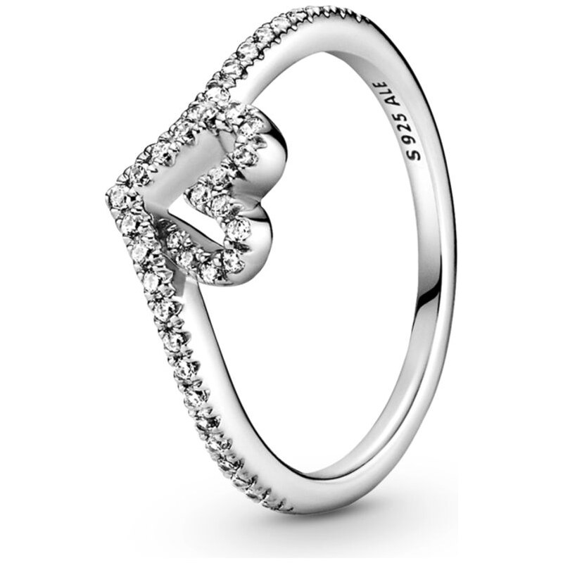 PANDORA trblietavý prsteň v tvare srdca 92658264