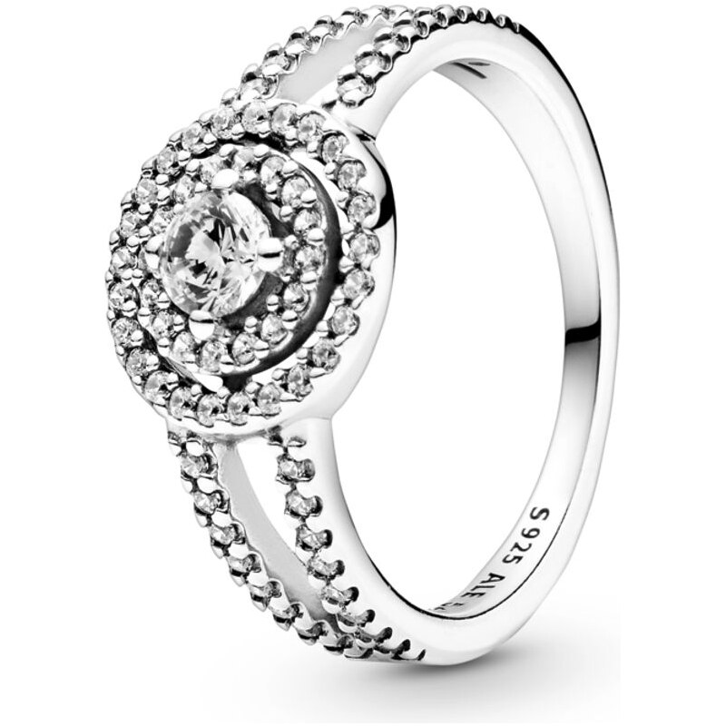 PANDORA prsten Třpytivá dvojitá aureola 92658286