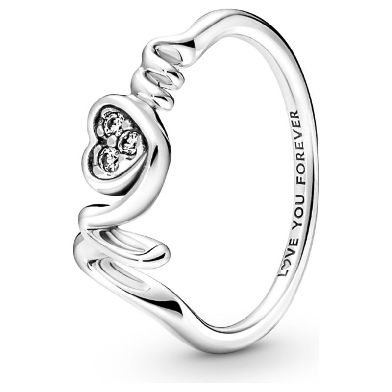 PANDORA prsten Mom a pavé srdce 92658371