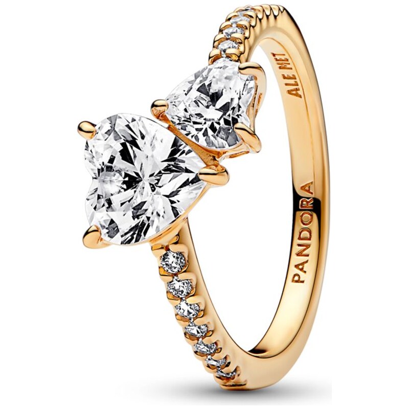 PANDORA třpytivý prsten Dvě srdce 92658535