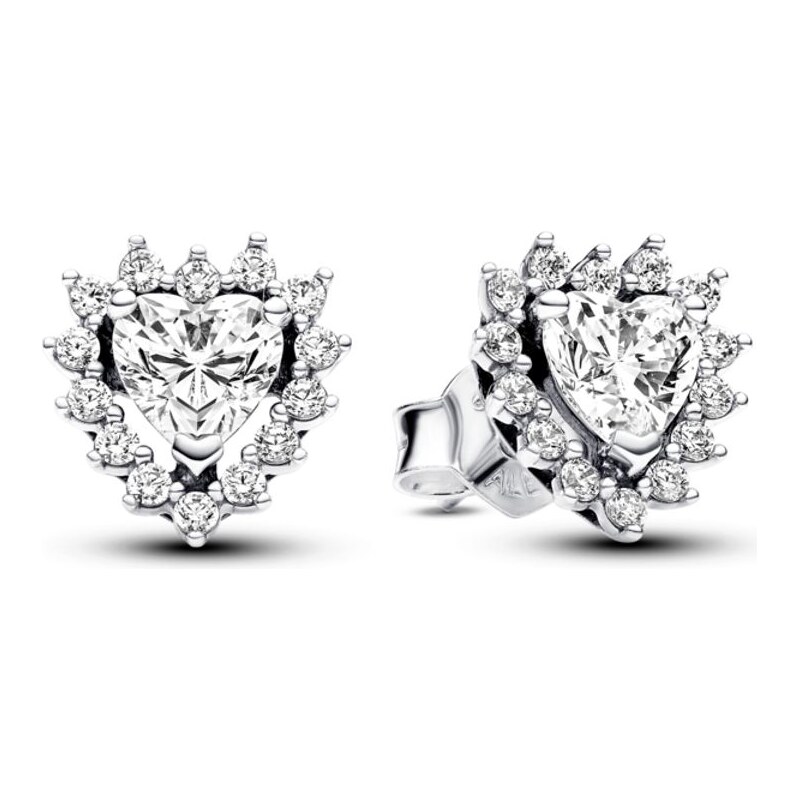 PANDORA Halo náušnice Třpytivé srdce 92658644