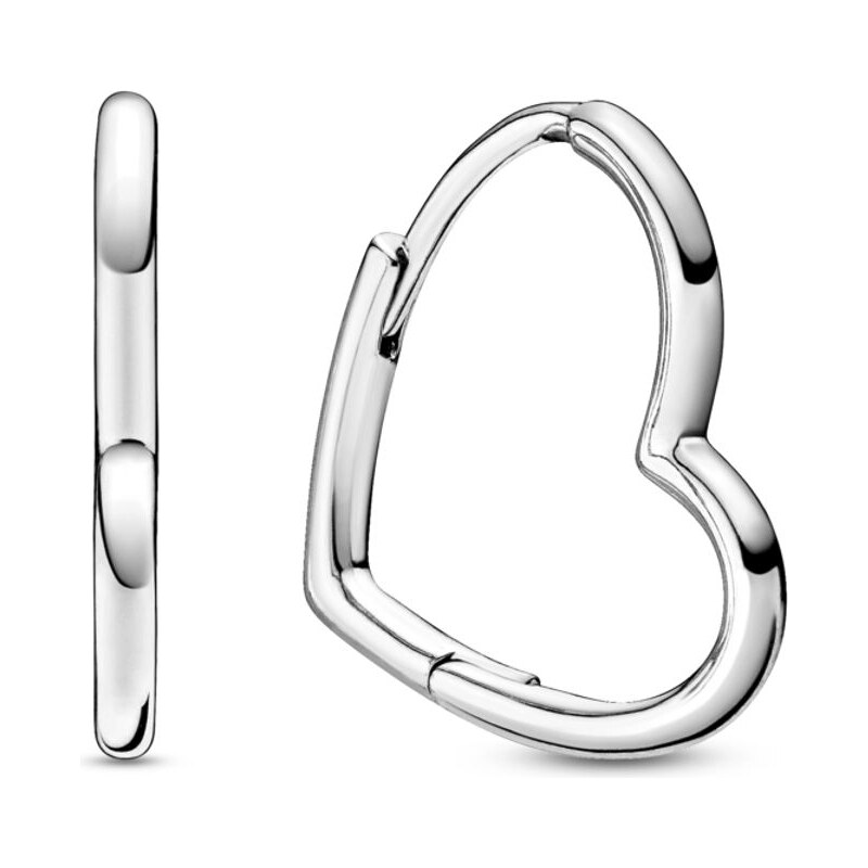 PANDORA kruhové náušnice Asymetrické srdce 92724708