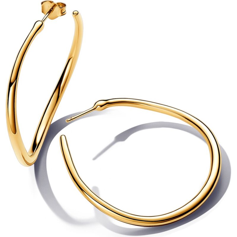 PANDORA otevřené kruhové náušnice s organickým tvarem 42mm 92818606