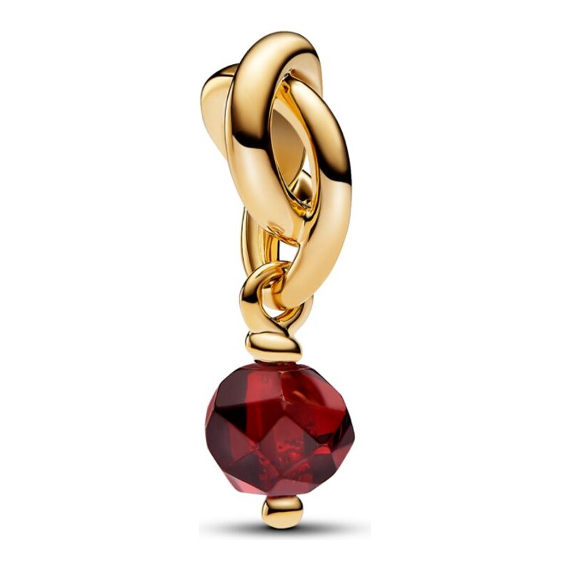 Pandora 14k Gold-plated dangle with salsa red crystal 98098448