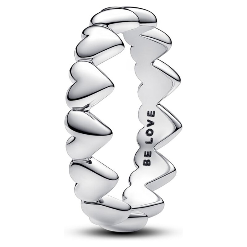 PANDORA prsten Řada srdíček 98098478