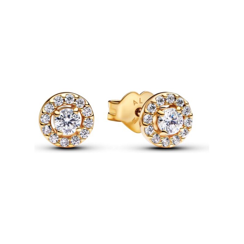PANDORA peckové náušnice Kulatá aureola s pavé 100791143