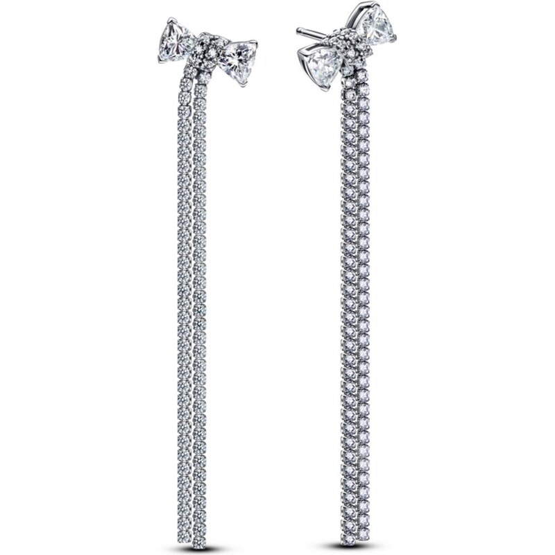PANDORA visací náušnice Mašlička s pavé 101870437