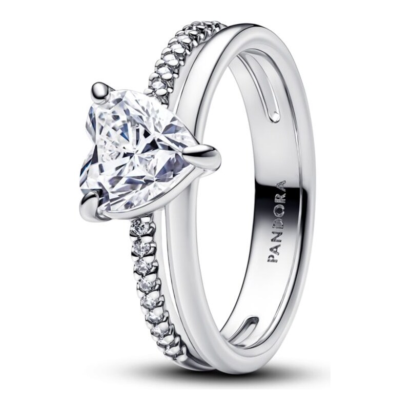 PANDORA Dvoupásmový prsten se srdcem 103245981