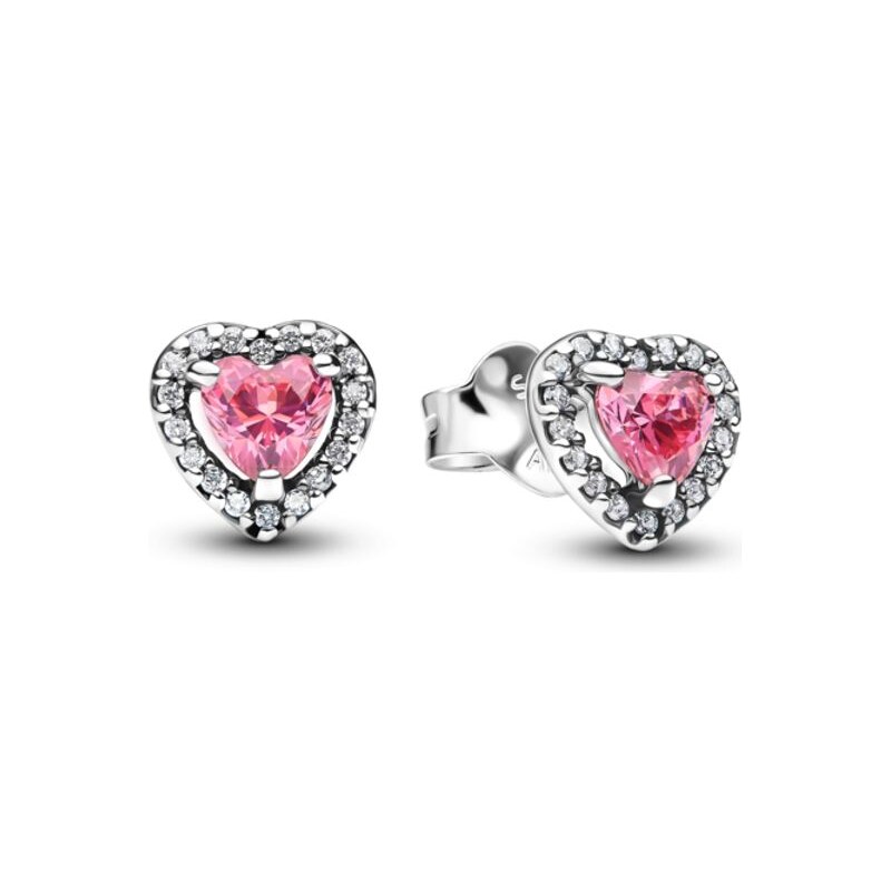 PANDORA Náušnice Vyvýšené růžové srdce 105360847
