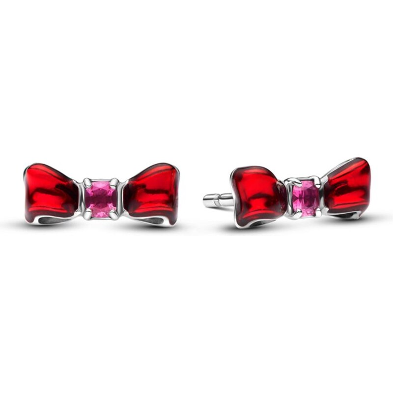 PANDORA Peckové náušnice Disney Sněhurčina mašlička 104731312
