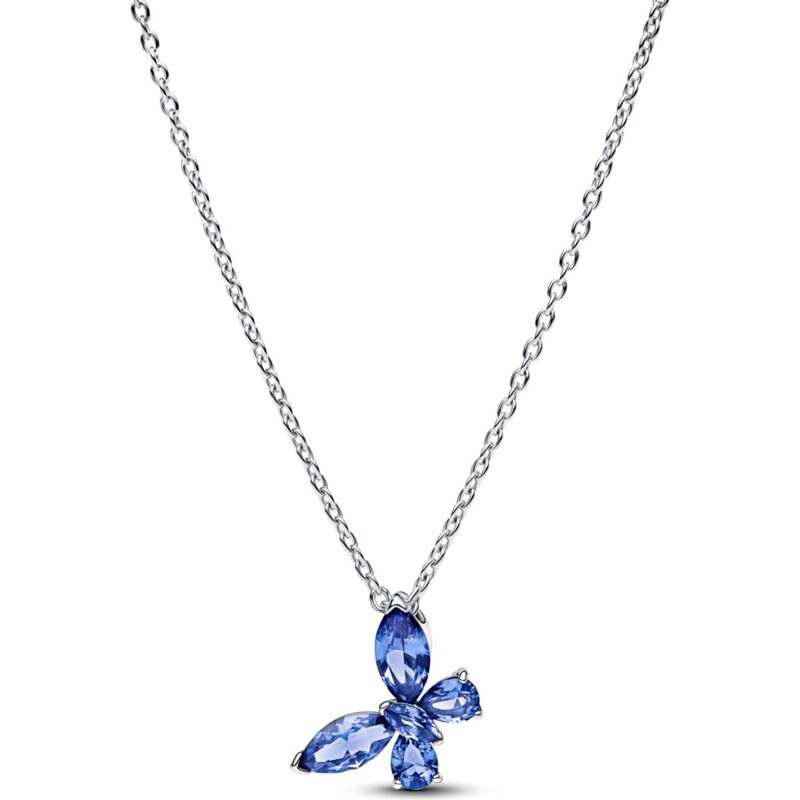 PANDORA Náhrdelník s přívěskem modrý Motýl 109486881