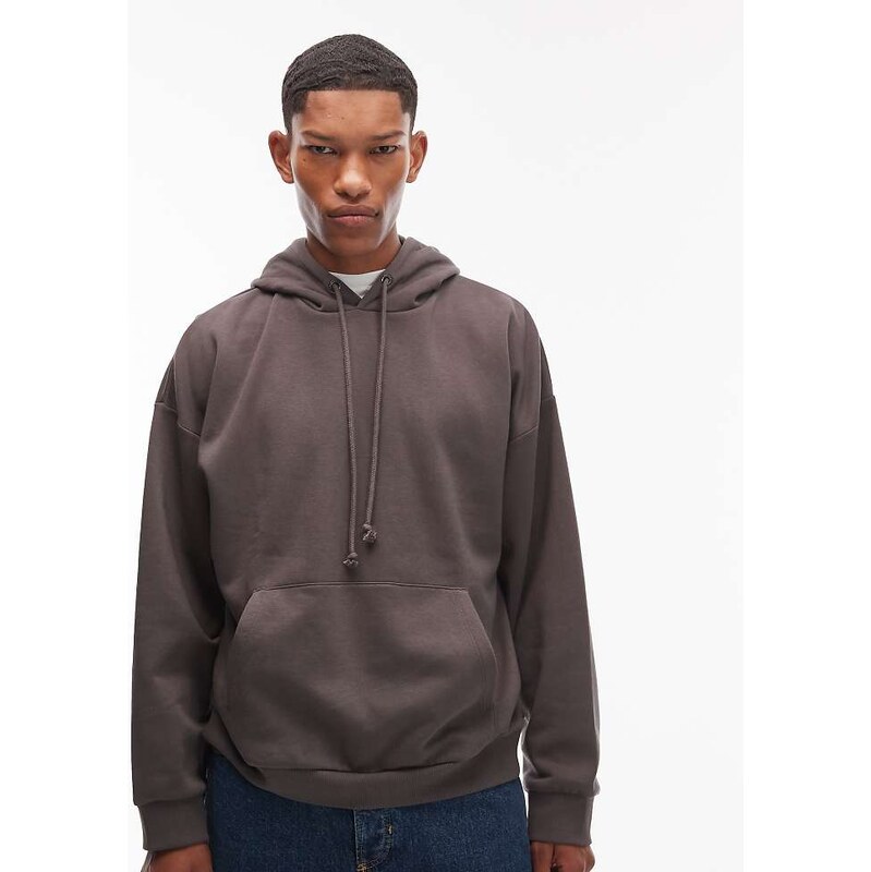 COLLUSION Knitted button down jumper in brown-Grey
