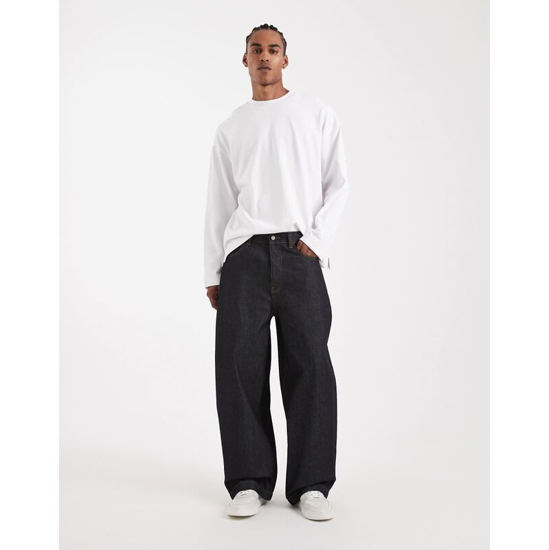 ASOS DESIGN Circular Design Collection heavyweight barrel fit jeans in indigo-Blue