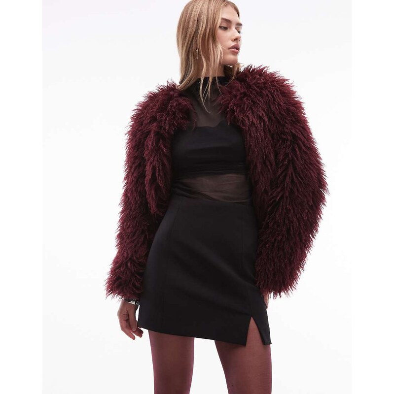 & Other Stories mini skirt with side slit in black