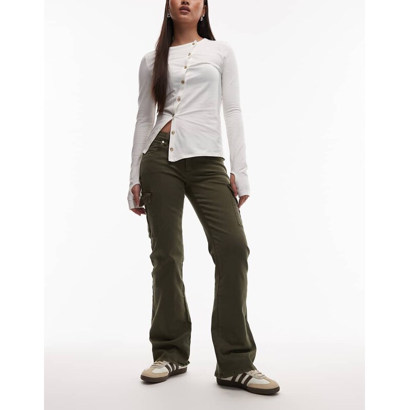 Abrand Jeans 99 low rise bootcut jeans in army green 110611324