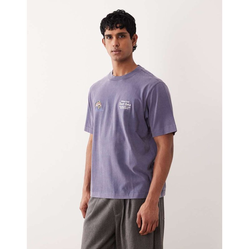 Abercrombie & Fitch western embroidered t-shirt in navy