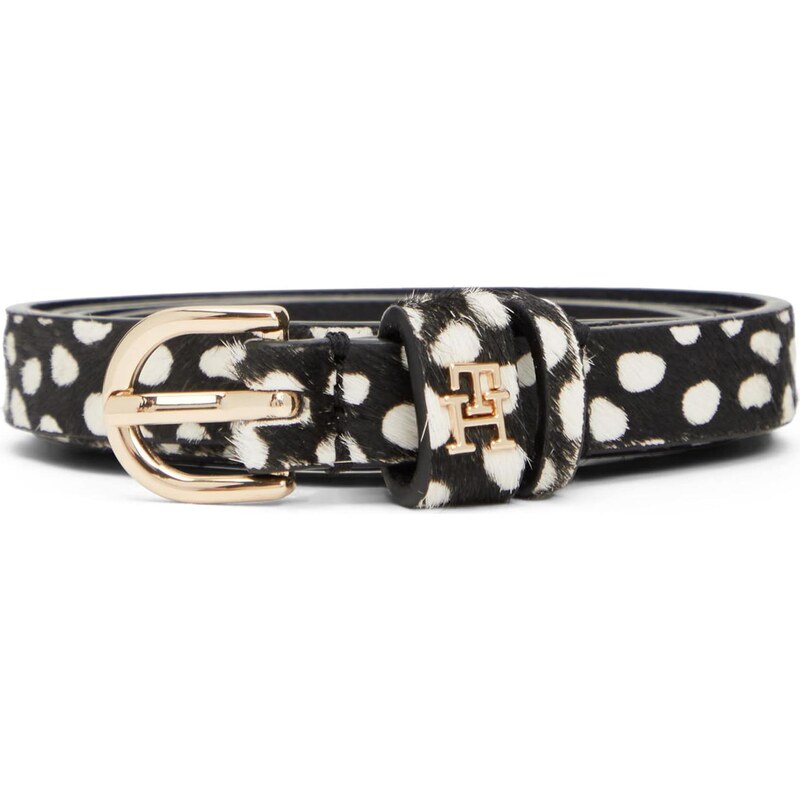 TOMMY HILFIGER Opasek ESSENTIAL EFFORTLESS zlatá / černá / bílá