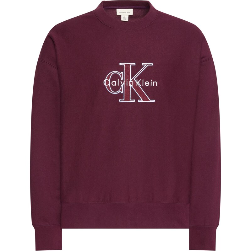 Calvin Klein Jeans Mikina světlemodrá / tmavě šedá / bobule