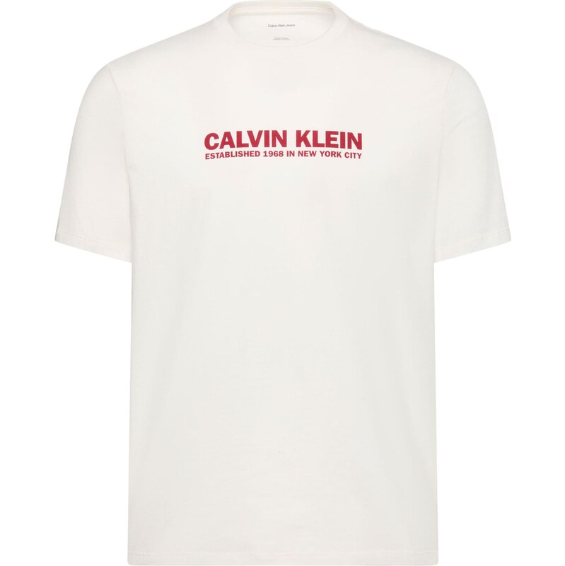 Calvin Klein Tričko 30s tmavě červená / bílá
