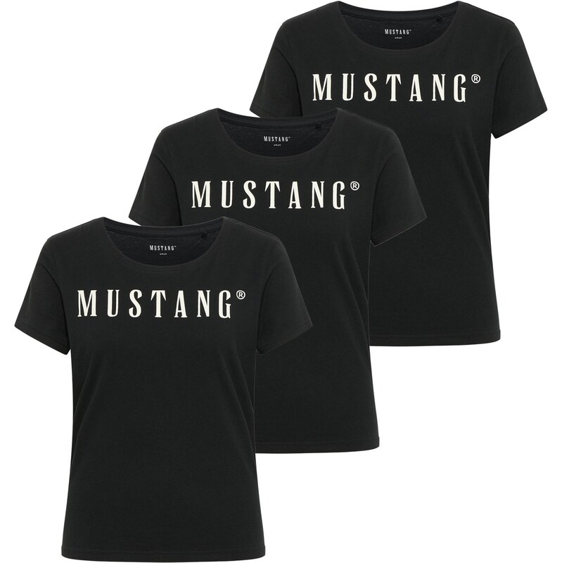 MUSTANG Tričko černá / bílá