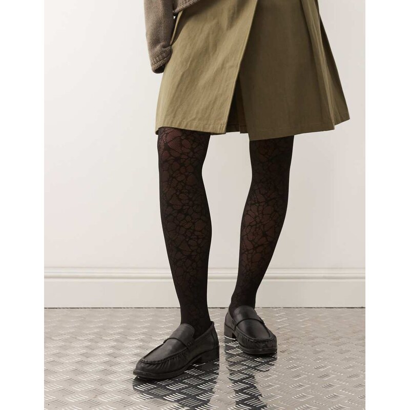 Weekday lace tights in black