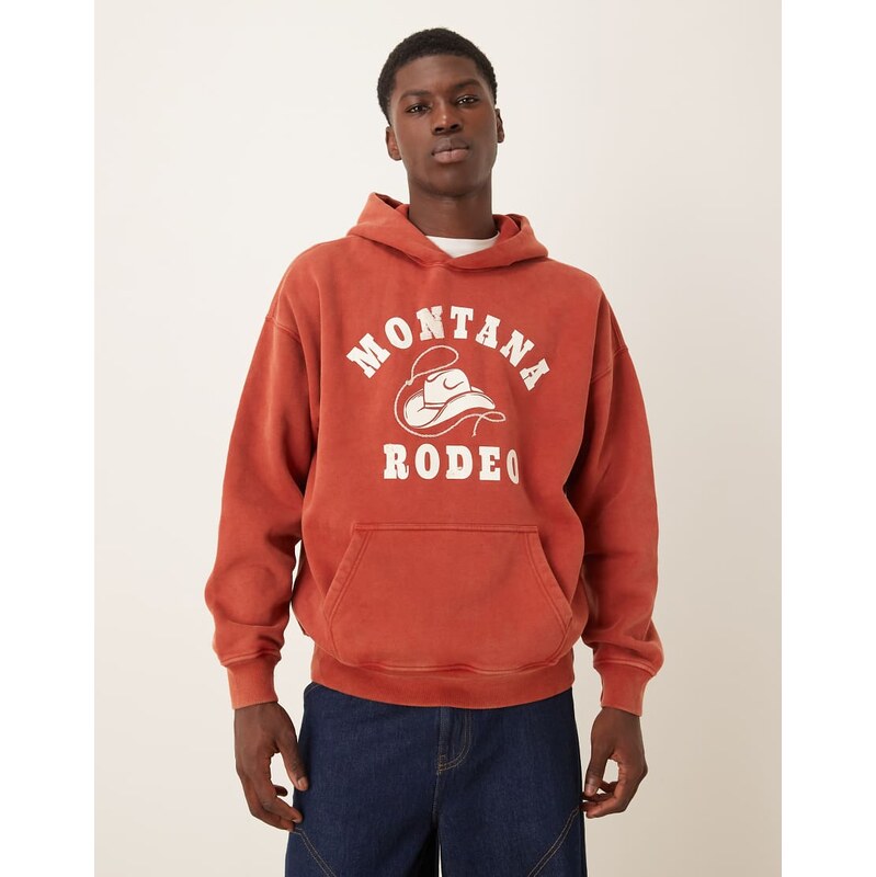 Abercrombie & Fitch western graphic hoodie in red
