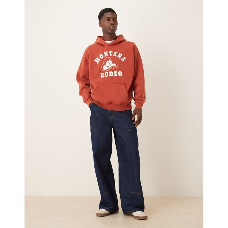 Abercrombie & Fitch western graphic hoodie in red