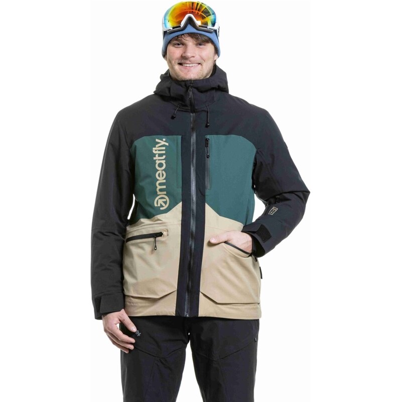 Pánská SNB & SKI bunda Meatfly Manifold černá/béžová