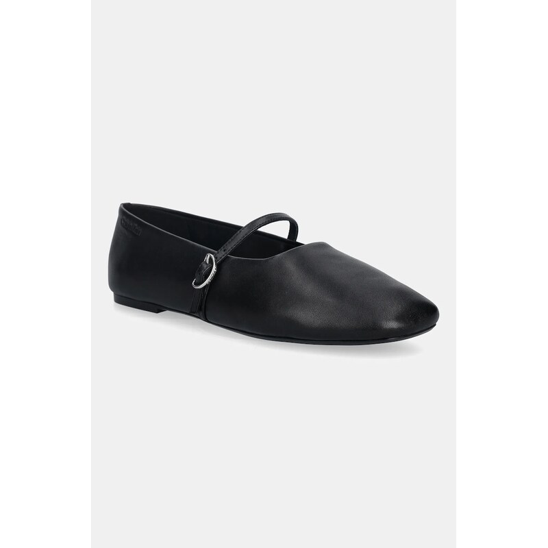 Kožené baleríny Calvin Klein OBLIQUE BALLERINA MJ LTH HDW