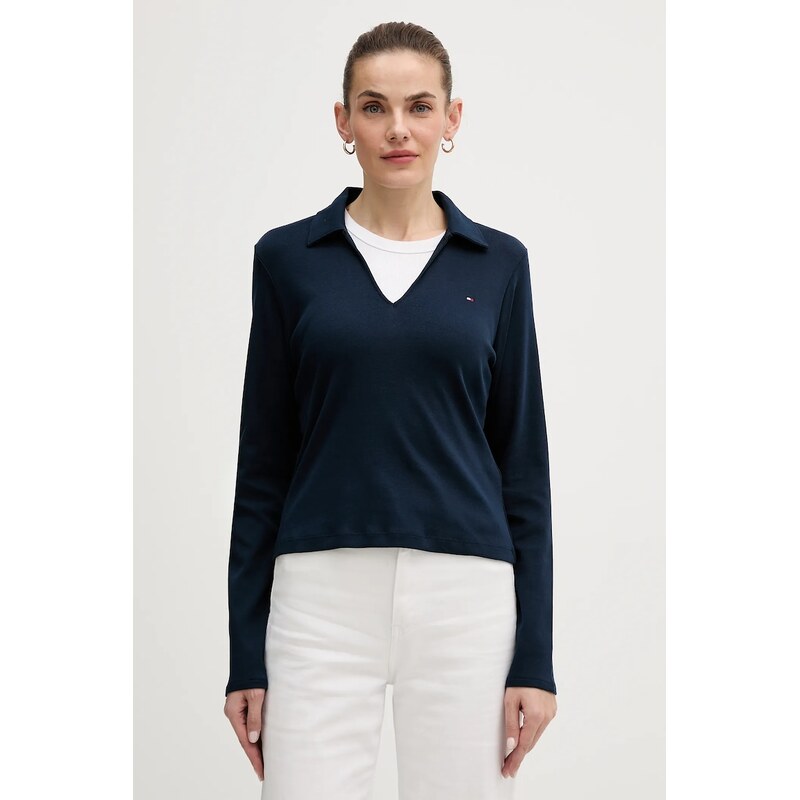 Bavlněné tričko s dlouhým rukávem Tommy Hilfiger 110432833