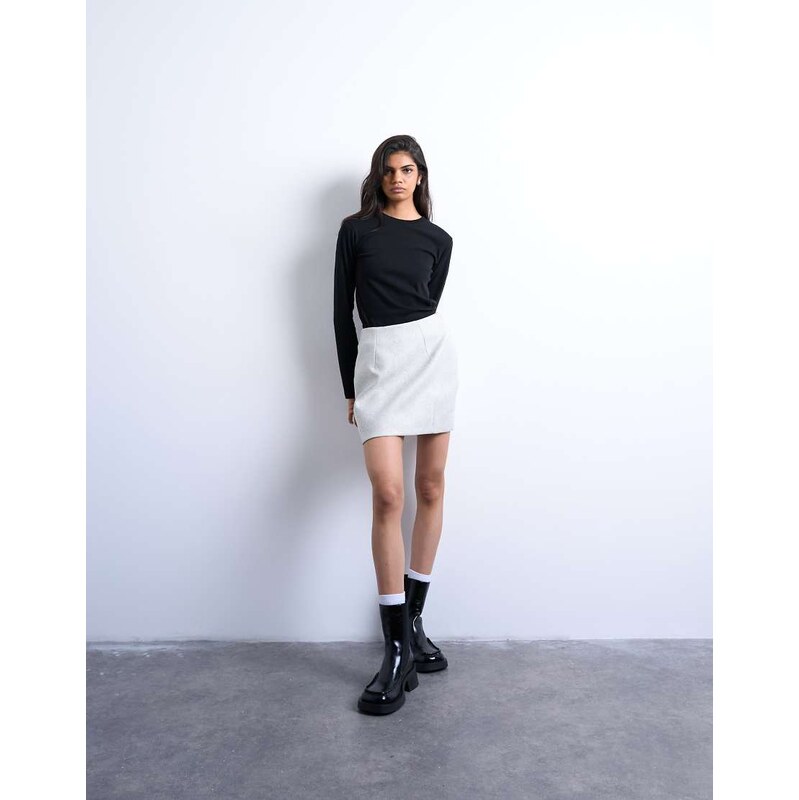 Topshop a line mini skirt in grey