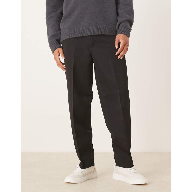 ASOS DESIGN smart oversized tapered trousers with half