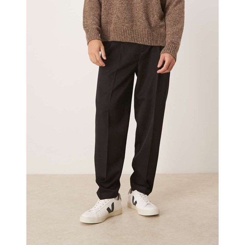 ASOS DESIGN smart oversized tapered trousers with double pleats