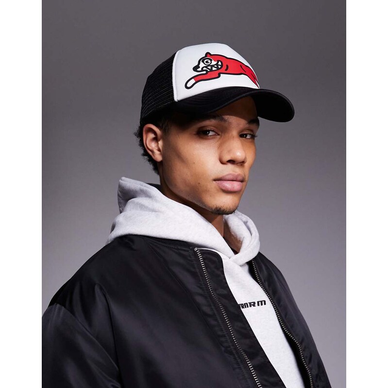 ICECREAM running dog trucker baseball cap in black and white
