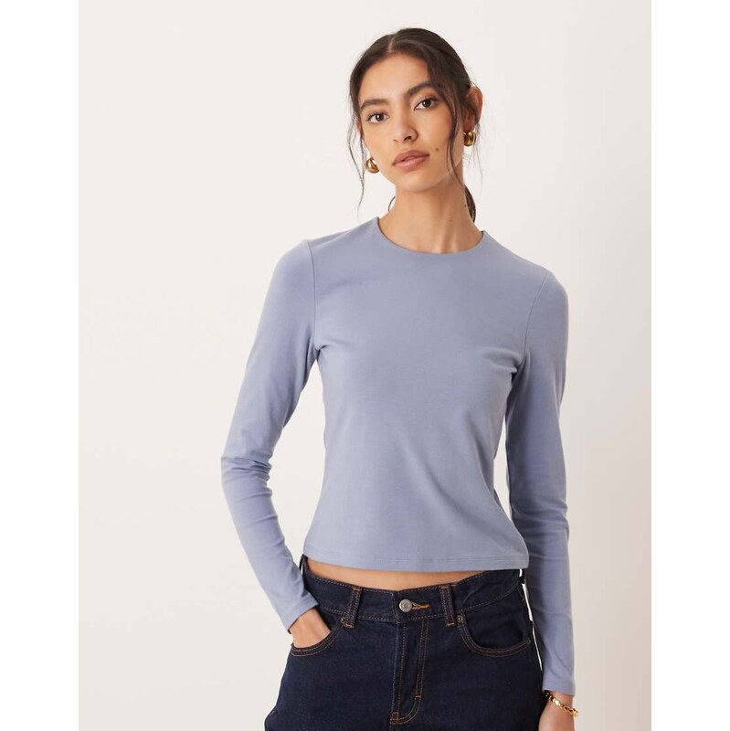 Abercrombie & Fitch long sleeve baby tee in blue