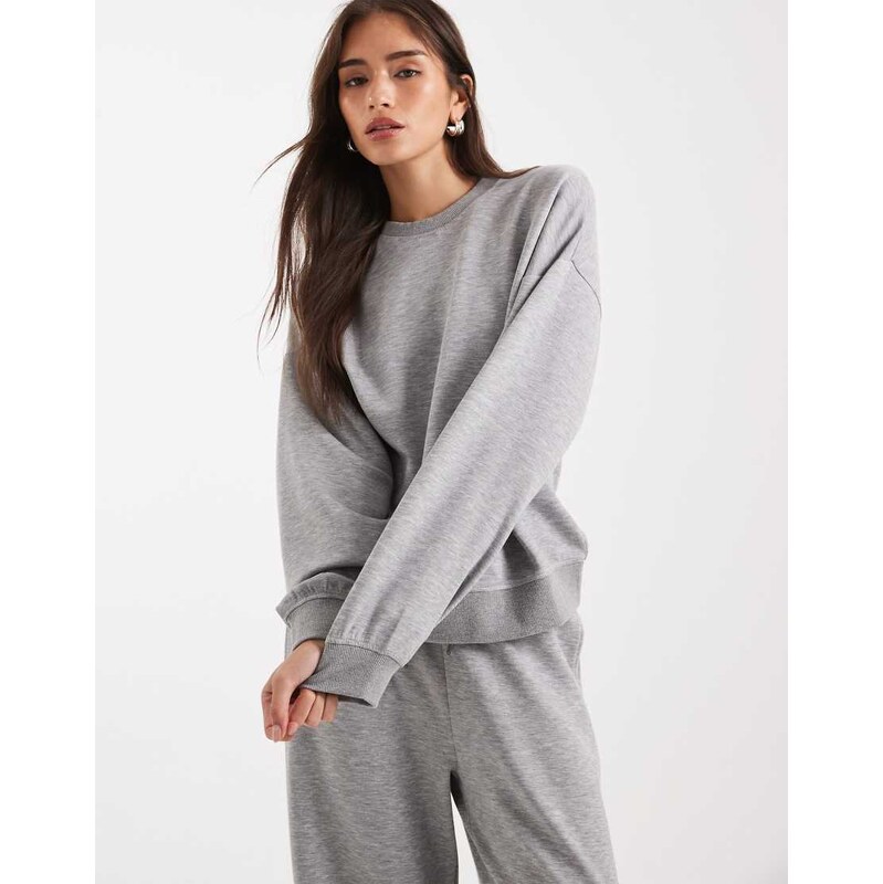 Brave Soul scuba-style sweatshirt in grey marl