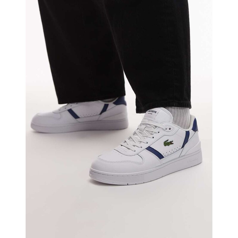 Lacoste T-clip trainers in white/navy