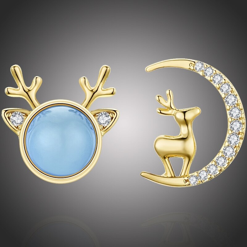 Éternelle Vánoční stříbrné náušnice Rudolph Blue - stříbro 925/1000 54992755