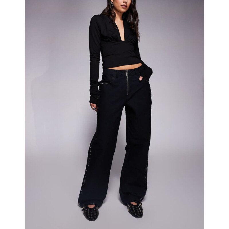 Deus Ex Machina allusions denim jeans in black with studs 110639228