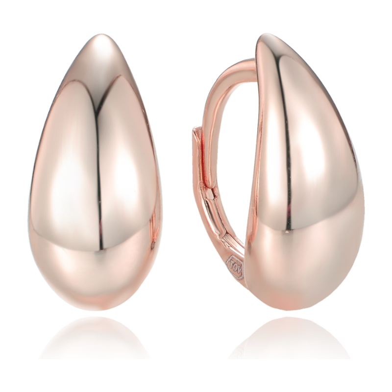 MINET Moderní rose gold stříbrné náušnice kapky JMAN0564RE01